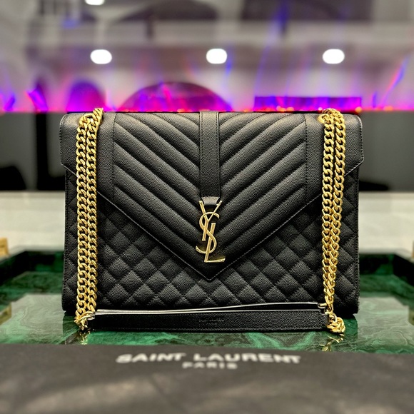 Saint Laurent Handbags - Envelope Large Quilted Leather Crossbody